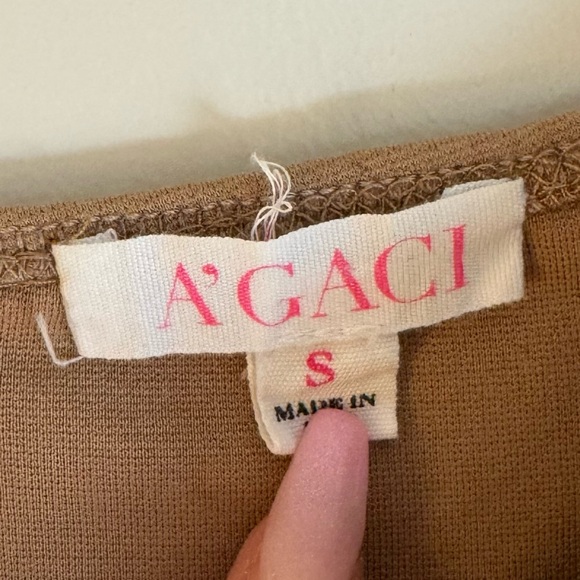 3/$30 A’gaci Tan Cutout Bodycon Mini Dress w/ Padded Bra – Size S 🤎✨ - Picture 2 of 4